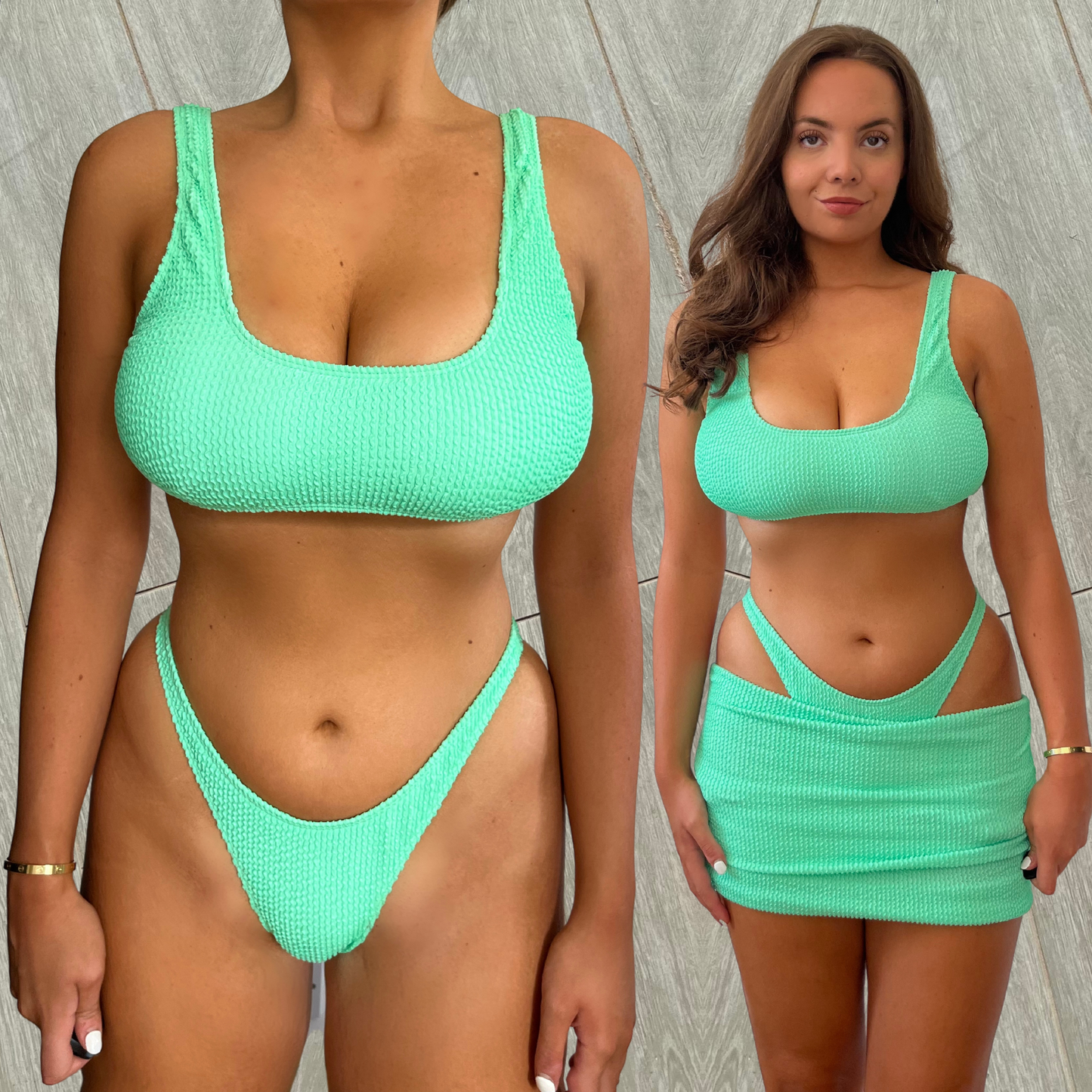 Mojito Green (Bottoms) - Crinkle Bikini