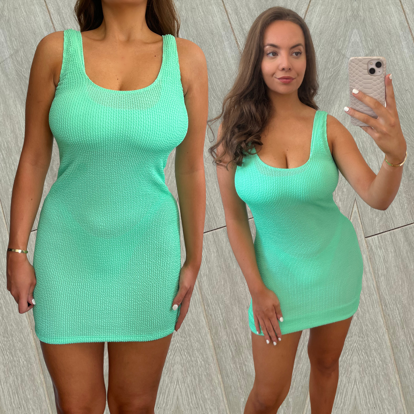 Mojito Green Crinkle Dress