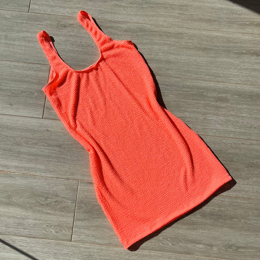 Coral Crinkle Dress